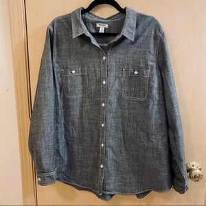 Old Navy Gray Button Down Shirt